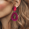 Clip Fuchsia Agate Earrings | Gold - Muze Earrings