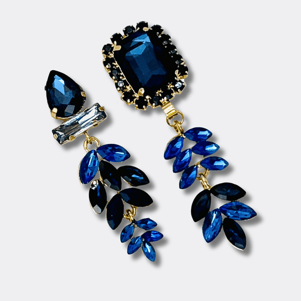 Clip Royal Blue Earrings | Gold - Muze Earrings