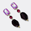 Clips Bordeaux Fuchsia Agate | Gold - Muze Earrings