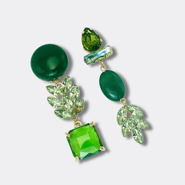 Clips Crystal Aventurine | Gold - Muze Earrings