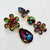 Handgemaakt statement oorbel clips green ab flower handgemaakt door MUZE earrings. Gratis geleverd binnen nederland en belgie.