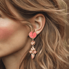 Clips Peach Agate | Gold - Muze Earrings
