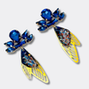 Cobalt Blue Festival Wings | Gold - Muze Earrings