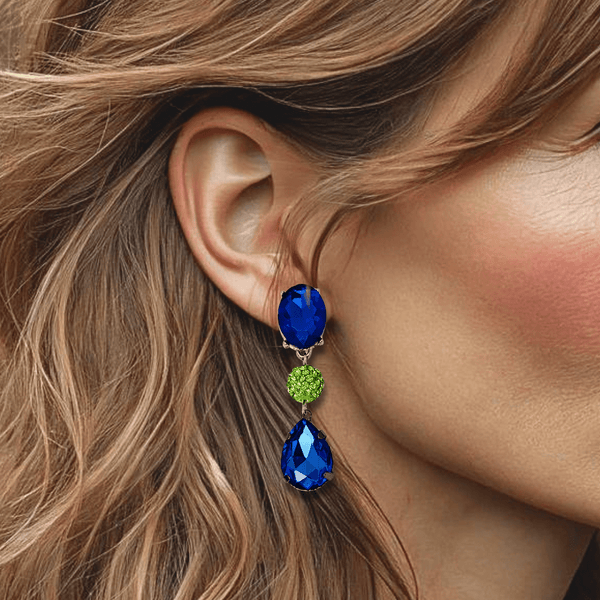 Cobalt Hummingbird Spring | Silver - Muze Earrings