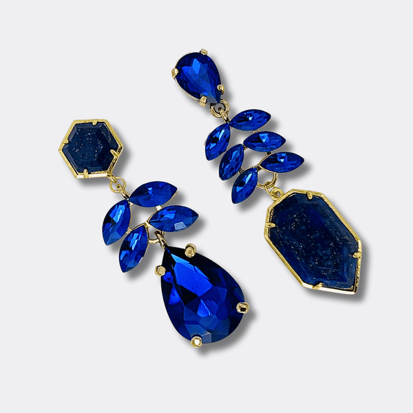Cobalt Lapis Lazuli Earrings | Gold - Muze Earrings