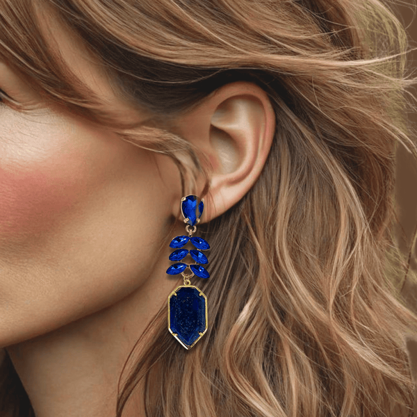 Cobalt Lapis Lazuli Earrings | Gold - Muze Earrings
