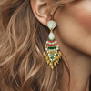 Colorful Facet Beads Earrings | Gold - Muze Earrings