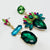 Handgemaakt statement oorbel colorful green spring handgemaakt door MUZE earrings. Gratis geleverd binnen nederland en belgie.