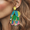 Colorful Mesh Festival Earrings | Gold - Muze Earrings