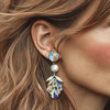 Crystal AB Flower Earrings | Silver - Muze Earrings