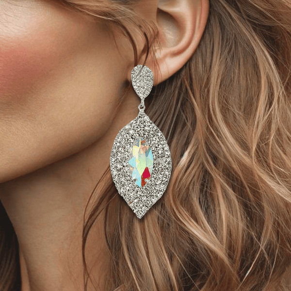 Crystal AB Sparkle Earrings | Silver - Muze Earrings