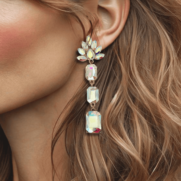 Crystal AB Summer II Earrings | Gold - Muze Earrings