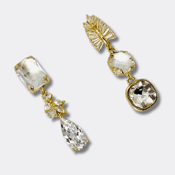 Crystal Bride Earrings | Gold - Muze Earrings
