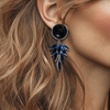 Dark Blue Sandstone Earrings II | Silver - Muze Earrings