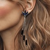Dark Blue Sandstone Earrings II | Silver - Muze Earrings