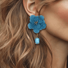 Denim Festival Bloom Earrings | Gold - Muze Earrings