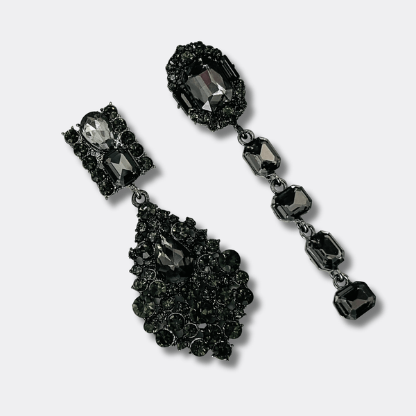 Earrings Anthracite Glam | Silver - Muze Earrings