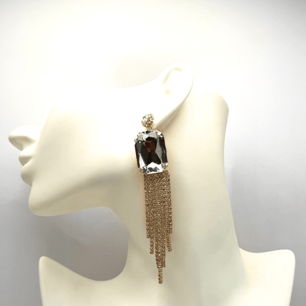 Handgemaakt statement oorbel earrings crystal wedding glam handgemaakt door MUZE earrings. Gratis geleverd binnen nederland en belgie.