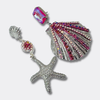 Earrings Fuchsia Pink Shell | Silver - Muze Earrings