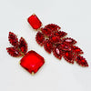 Handgemaakt statement oorbel earrings red strass dreams handgemaakt door MUZE earrings. Gratis geleverd binnen nederland en belgie.