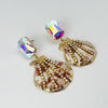 Handgemaakt statement oorbel earrings trio strass cockle handgemaakt door MUZE earrings. Gratis geleverd binnen nederland en belgie.