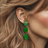 Emerald Jade Earrings | Gold - Muze Earrings