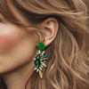 Forest Green Agate Earrings | Gold - Muze Earrings