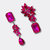 Fuchsia Crystal Earrings | Silver - Muze Earrings