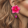 Fuchsia Festival Earrings | Gold - Muze Earrings