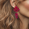 Fuchsia Glam Earrings | Gold - Muze Earrings