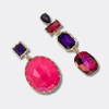 Fuchsia Purple Crystal Earrings | Gold - Muze Earrings