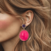 Fuchsia Purple Crystal Earrings | Gold - Muze Earrings