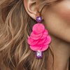 Fuchsia Shell Earrings | Gold - Muze Earrings