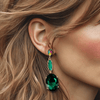 Green AB Crystal Earrings | Gold - Muze Earrings
