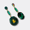 Green AB Crystal Earrings | Gold - Muze Earrings