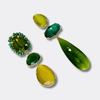 Green Cat Eye Glam Earrings | Gold - Muze Earrings