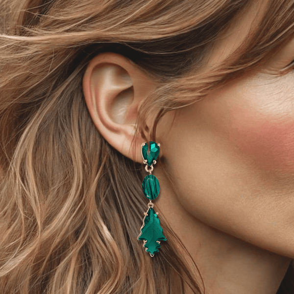 Green Malachite Earrings | Gold - Muze Earrings