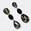 Grey Black Agate Earrings | Gold - Muze Earrings