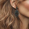 Grey Crystal Earrings | Silver - Muze Earrings