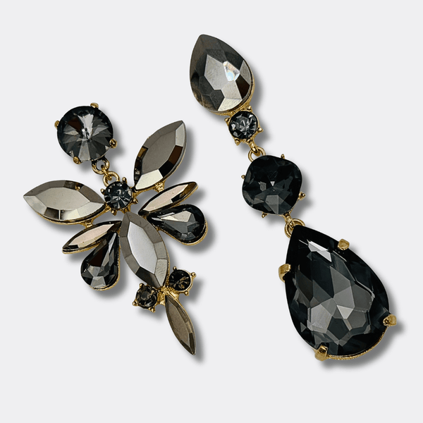 Grey Hematite Earrings | Gold - Muze Earrings
