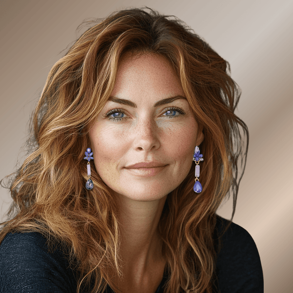 Lavender Lepidolite Earrings | Gold - Muze Earrings