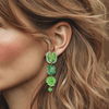 Light Green Aventurine Earrings | Gold - Muze Earrings