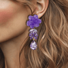Lilac Facet Flower Earrings | Gold - Muze Earrings