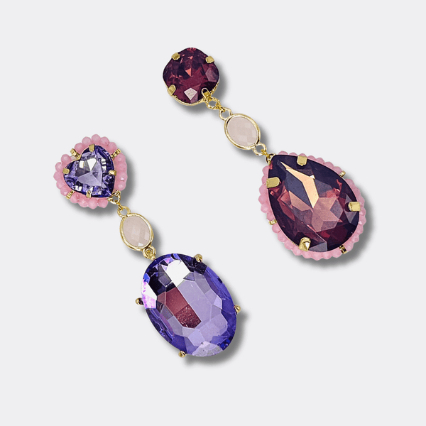 Lilac Rose Quartz Earrings | Gold - Muze Earrings