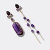 Long Amethyst Glam Earrings II | Gold - Muze Earrings