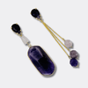 Long Amethyst Trio Earrings | Gold - Muze Earrings