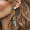 Long Aquamarine Earrings | Gold - Muze Earrings