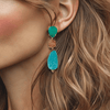 Long Colorful Gems Earrings | Gold - Muze Earrings