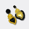 Love Defined Black Heart Earrings | Gold - Muze Earrings