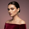 Love Defined Champagne Heart Earrings | Gold - Muze Earrings